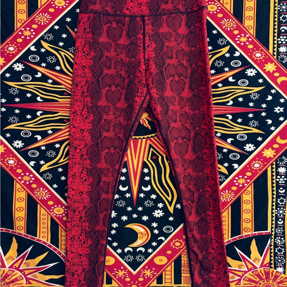 Glyder x Rumble red snake print leggings